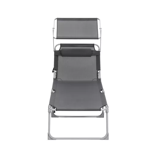 Sonce Lounger s Senčnikom, Temno Siva