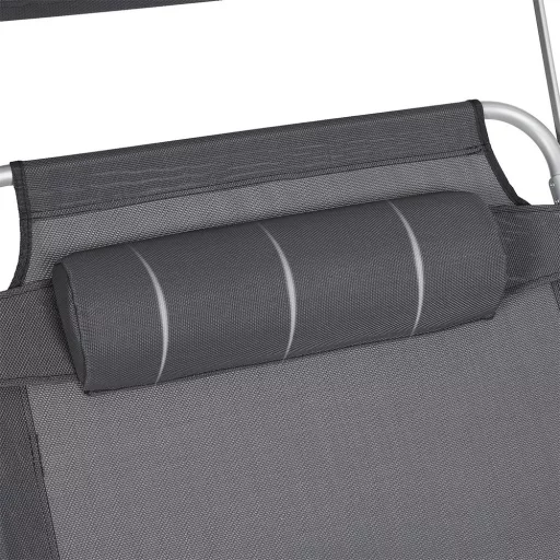 Sonce Lounger s Senčnikom, Temno Siva