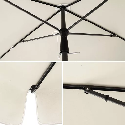 Prilagodljiva sončna dežnik s torbo, 2x1.25m bež
