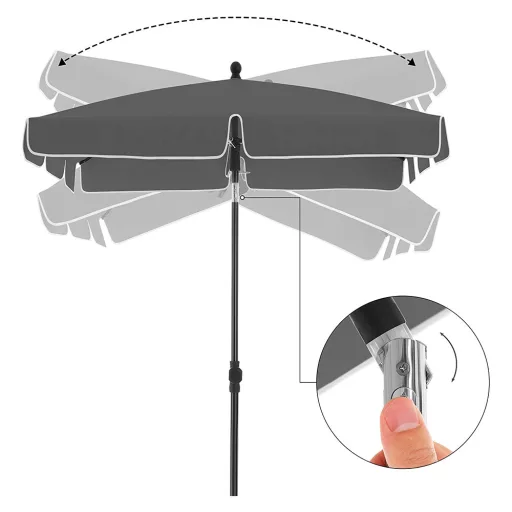 Prilagodljiva senčnica s torbo 1.8x1.25m siva