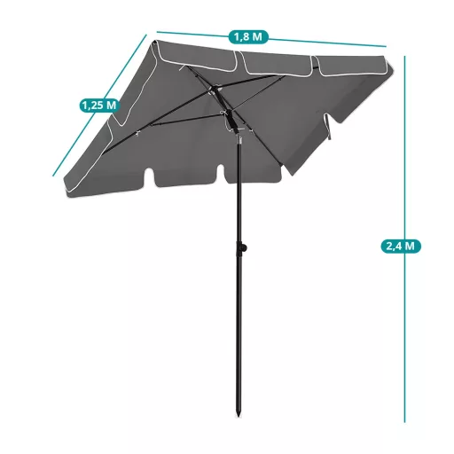 Prilagodljiva senčnica s torbo 1.8x1.25m siva