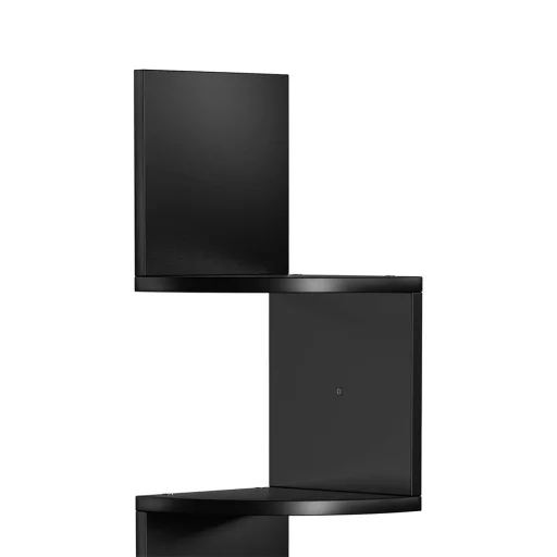 Kotni knjižni regal črn 20x20x126cm