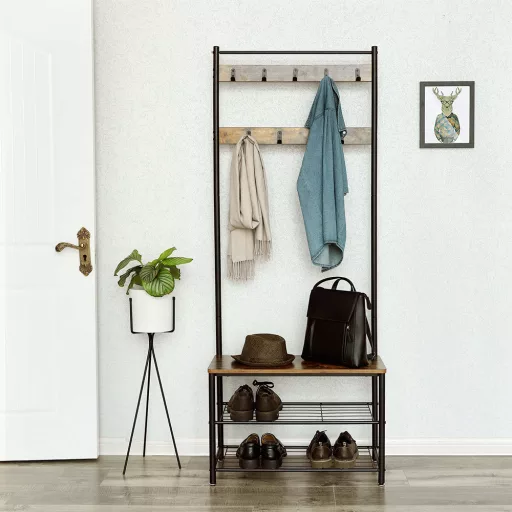 Predsoba stenska enota, rjava, 32 × 70 × 175 cm