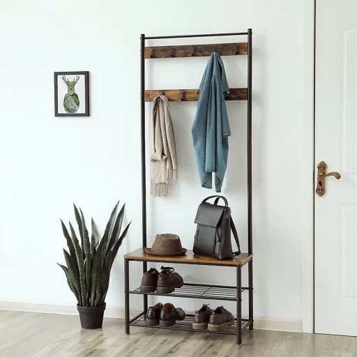 Predsoba stenska enota, rjava, 32 × 70 × 175 cm
